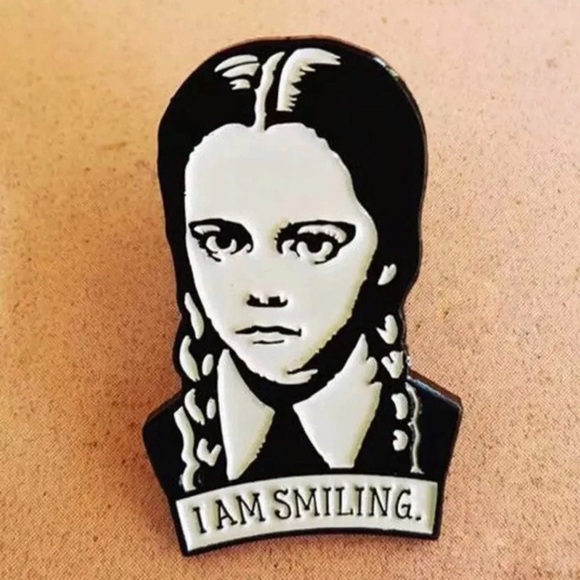Wednesday Addams “I Am Smiling “ Enamel Pin - Picture 1 of 3